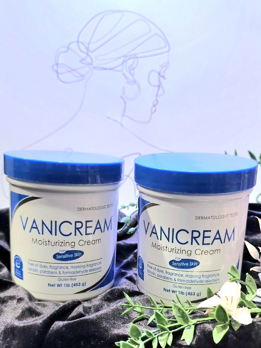 VANICREAM Moisturizing Cream for Sensitive Skin Bundle 2 Pack 1lb 16oz Tubs